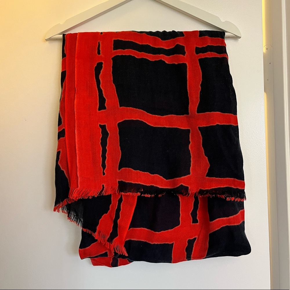 Banana Republic Flame Orange and Navy Scarf